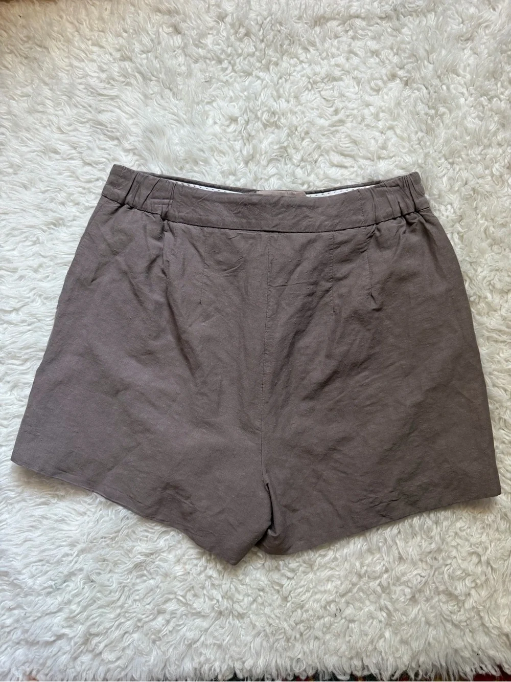 Aritzia Babaton High-Rise Chino Shorts Sable Brown Lined 10
